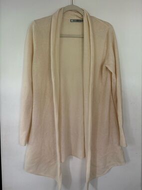 In Cashmere Open-Front Cream Women's Sweater Cardigan M
